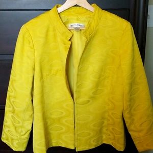 EUC Size 12 Donna Toran lime green blazer